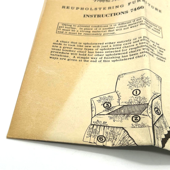 Alice Brooks Vintage Furniture Reupholstery Instructions #7460 - Picture 3 of 9